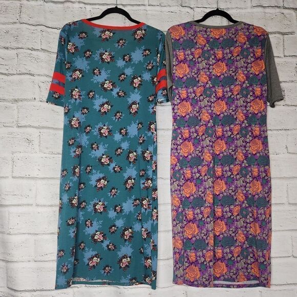 Bundle LulaRoe Simply Comfortable Women's Multicolor Short-Sleeved Dresses Sz L - Picture 2 of 13